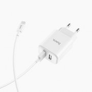 Превью Сетевое зарядное устройство HOCO C62A Victoria 2A 2USB с кабелем micro-USB (белое) — 4