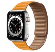 Ремешок - ApW31 для Apple Watch 38 mm экокожа на магните (оранжевый) — 1