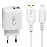 Сетевое зарядное устройство для Apple SKYDOLPHIN SC22EBL (USB - Lightning) (белый)