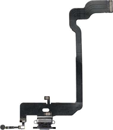 Шлейф для Apple iPhone XS на разъем зарядки/микрофон (черный) &mdash; 1