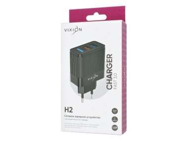 Сетевое зарядное устройство VIXION H2 USB 2.1A Quick Charger 3.0 (черное) — 4
