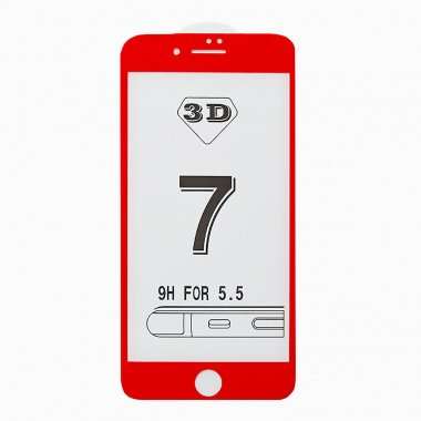 Защитное стекло для Apple iPhone 8 Plus (полное покрытие) (красное) — 1