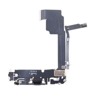 Шлейф для Apple iPhone 15 Pro Max на разъем зарядки/микрофон (черный) &mdash; 1